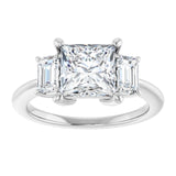 14K White 7x7 mm Square Engagement Ring Mounting/2-CT.5CT variant--Square variant--1.5CT variant--14K-white-gold