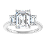 14K White 9x7 mm Emerald Engagement Ring Mounting/2-CT.5CT variant--Emerald variant--2.5CT variant--14K-yellow-gold