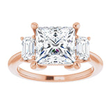 14K Rose 8x8 mm Square Engagement Ring Mounting/2-CT.5CT variant--Square variant--2.5CT variant--14K-rose-gold