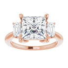 14K Rose 8x8 mm Square Engagement Ring Mounting 