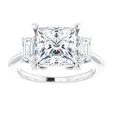 14K White 8x8 mm Square Engagement Ring Mounting variant--Square variant--2CT variant--14K-white-gold