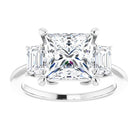 14K White 8x8 mm Square Engagement Ring Mounting 