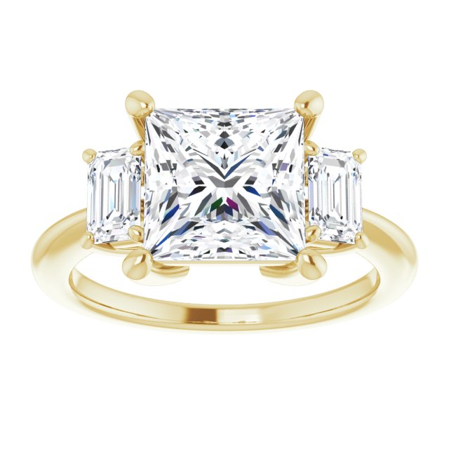 14K Yellow 8x8 mm Square Engagement Ring Mounting/2-CT.5CT variant--Square variant--2.5CT variant--14K-white-gold