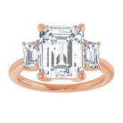 14K Rose 10x8 mm Emerald Engagement Ring Mounting 