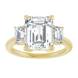 14K Yellow 10x8 mm Emerald Engagement Ring Mounting variant--Emerald variant--4CT variant--14K-yellow-gold