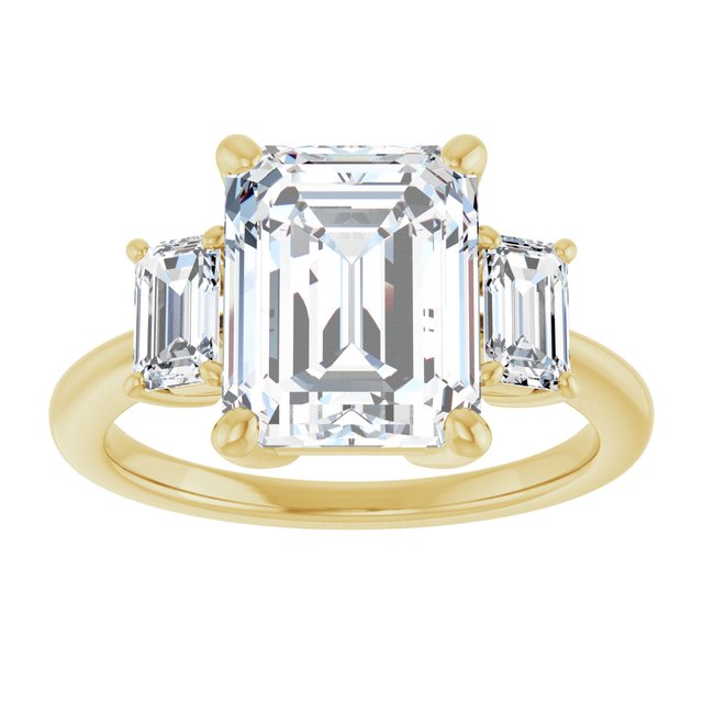 14K Yellow 10x8 mm Emerald Engagement Ring Mounting variant--Emerald variant--4CT variant--14K-yellow-gold