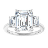14K White 10x8 mm Emerald Engagement Ring Mounting/2-CT.5CT variant--Emerald variant--2.5CT variant--14K-rose-gold