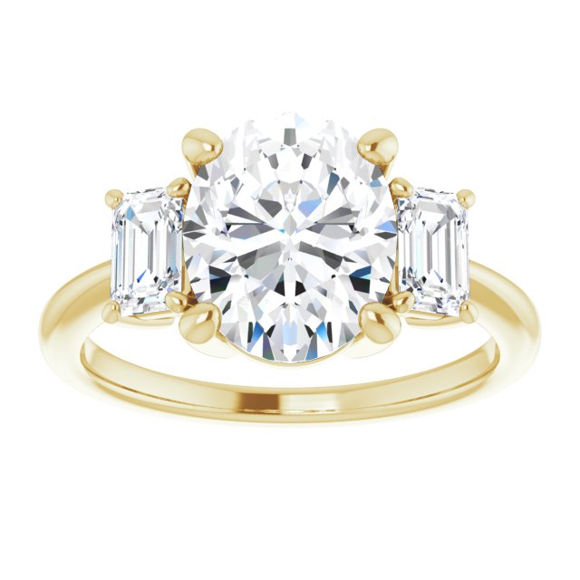 14K Yellow 10x8 mm Oval Engagement Ring Mounting variant--Oval variant--2CT variant--14K-yellow-gold