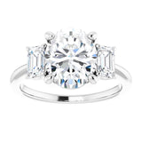 14K White 10x8 mm Oval Engagement Ring Mounting variant--Oval variant--2CT variant--14K-white-gold