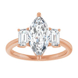 14K Rose 12x6 mm Marquise Engagement Ring Mounting variant--Marquise variant--2CT variant--14K-rose-gold