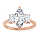 14K Rose 12x6 mm Marquise Engagement Ring Mounting 