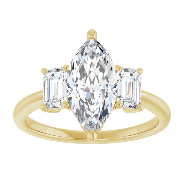 14K Yellow 12x6 mm Marquise Engagement Ring Mounting variant--Marquise variant--2CT variant--14K-yellow-gold