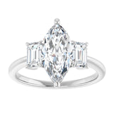 14K White 12x6 mm Marquise Engagement Ring Mounting variant--Marquise variant--2CT variant--14K-white-gold