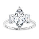 14K White 12x6 mm Marquise Engagement Ring Mounting 