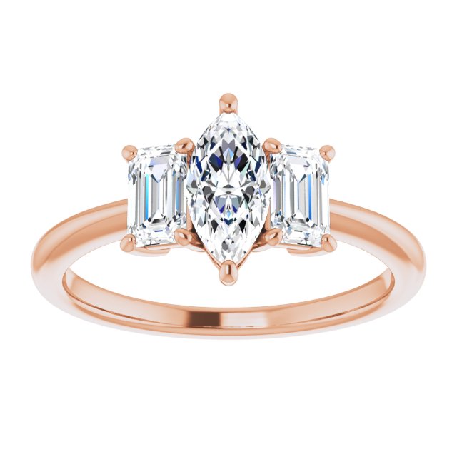 14K Rose 8x4 mm Marquise Engagement Ring Mounting/2-CT variant--.5CT variant--Marquise variant--.5CT variant--14K-rose-gold