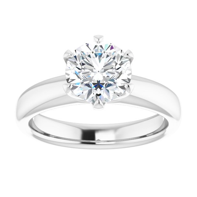 14K white gold 1.5CT Round Diamond Egagement Ring Setting/2-CT.5CT variant--Round variant--1.5CT variant--14K-white-gold