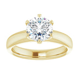 14K yellow gold 1.5CT Round Diamond Egagement Ring Setting/2-CT.5CT variant--Round variant--1.5CT variant--14K-yellow-gold