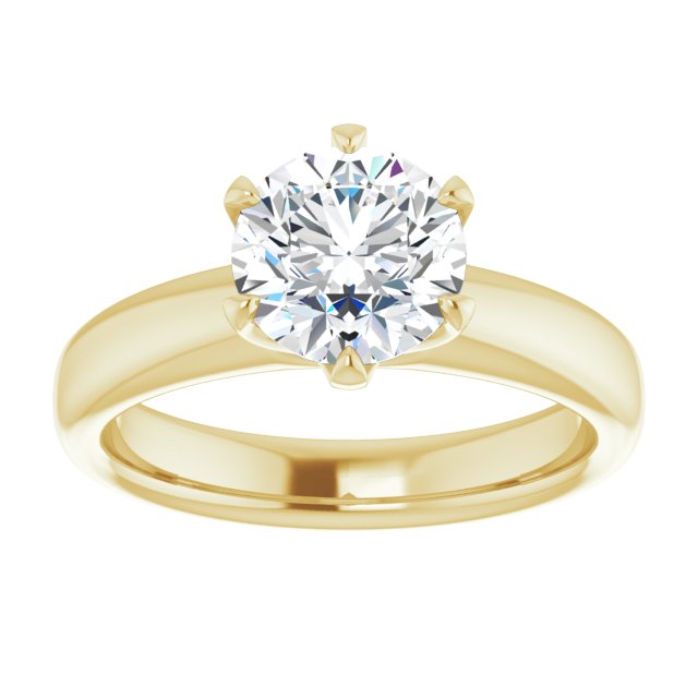 14K yellow gold 1.5CT Round Diamond Egagement Ring Setting/2-CT.5CT variant--Round variant--1.5CT variant--14K-yellow-gold