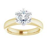14K yellow/white gold 1 .5CT Round Diamond Egagement Ring Setting/2-CT/white-gold.5CT/white-gold variant--Round variant--1.5CT variant--14K-yellow/white-gold