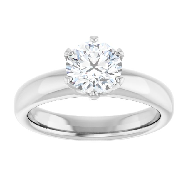 14K white gold 1CT Round Diamond Egagement Ring Setting variant--Round variant--1CT variant--14K-white-gold