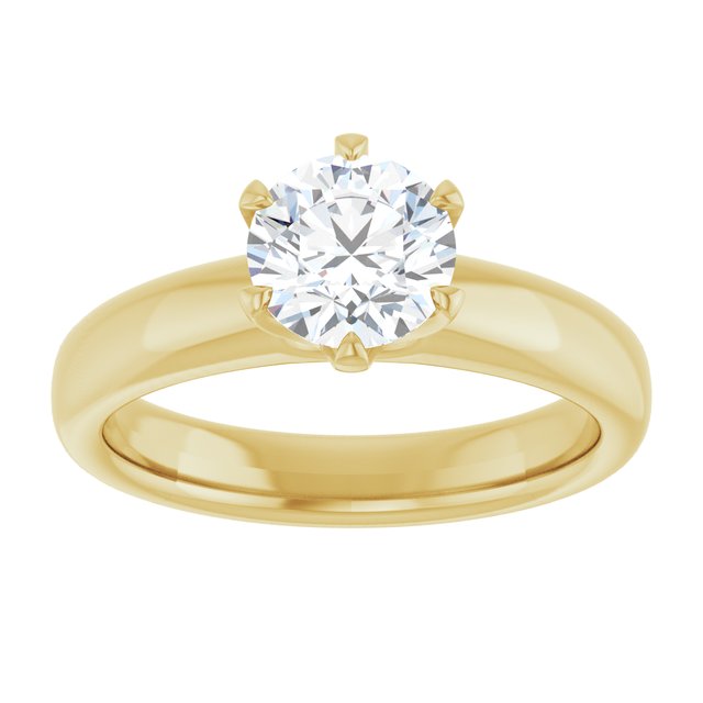 14K yellow gold 1CT Round Diamond Egagement Ring Setting variant--Round variant--1CT variant--14K-yellow-gold