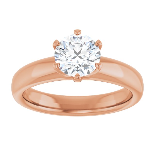 14K rose gold 1CT Round Diamond Egagement Ring Setting variant--Round variant--1CT variant--14K-rose-gold