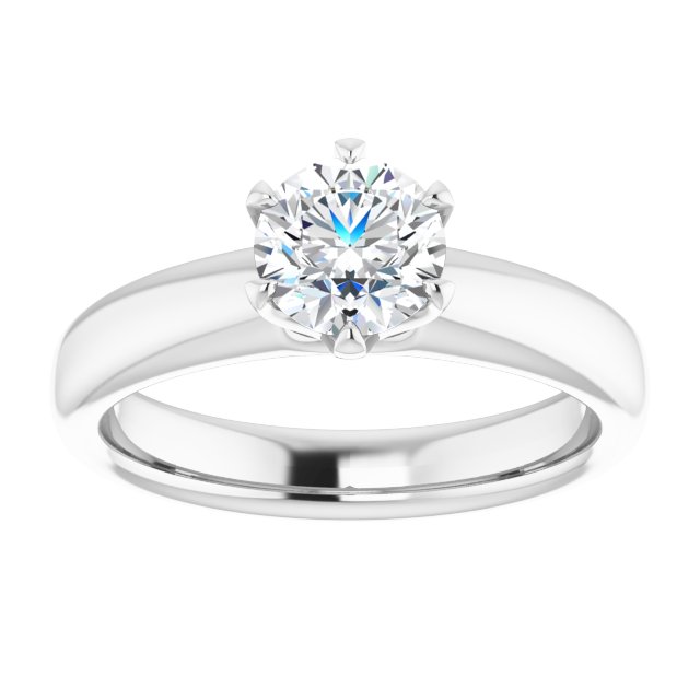 14K white gold .75CT Round Diamond Egagement Ring Setting/4-CT variant--.75CT variant--Round variant--.75CT variant--14K-white-gold