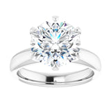 14K white gold 4CT Round Diamond Egagement Ring Setting variant--Round variant--4CT variant--14K-white-gold