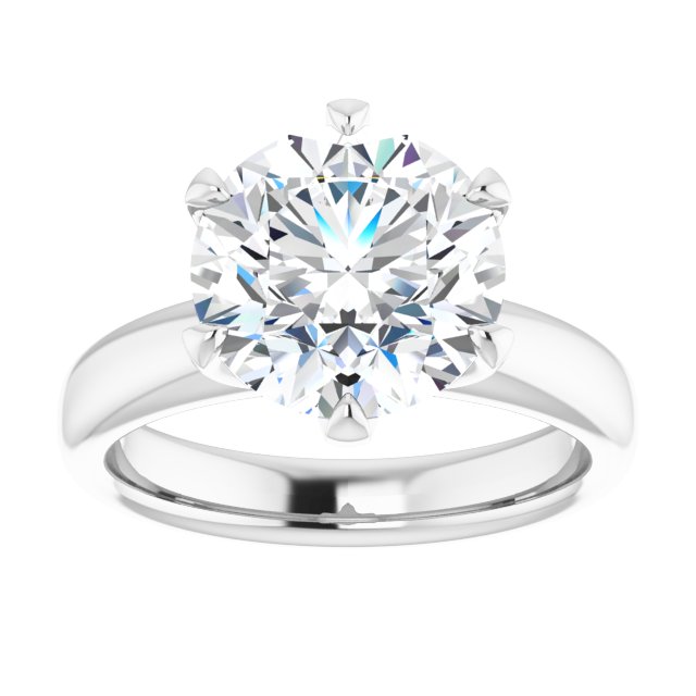 14K white gold 4CT Round Diamond Egagement Ring Setting variant--Round variant--4CT variant--14K-white-gold