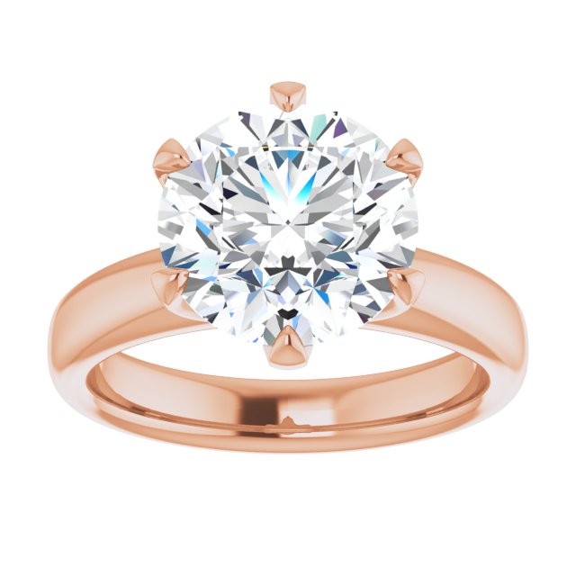 14K rose gold 4CT Round Diamond Egagement Ring Setting variant--Round variant--4CT variant--14K-rose-gold