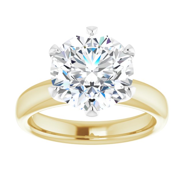 14K yellow/white gold 4CT Round Diamond Egagement Ring Setting/white-gold/white-gold variant--Round variant--4CT variant--14K-yellow/white-gold