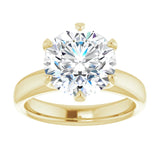 14K yellow gold 4CT Round Diamond Egagement Ring Setting variant--Round variant--4CT variant--14K-yellow-gold