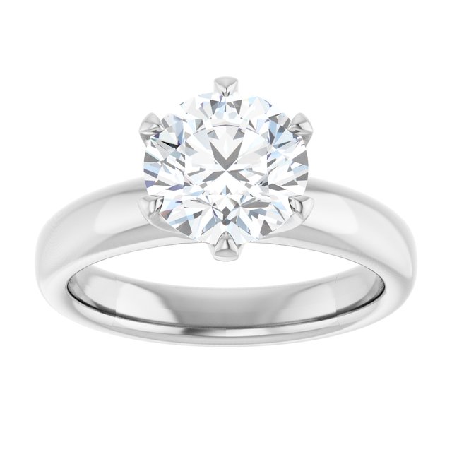 14K white gold 2CT Round Diamond Egagement Ring Setting variant--Round variant--2CT variant--14K-white-gold