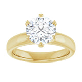 14K yellow gold 2CT Round Diamond Egagement Ring Setting variant--Round variant--2CT variant--14K-yellow-gold