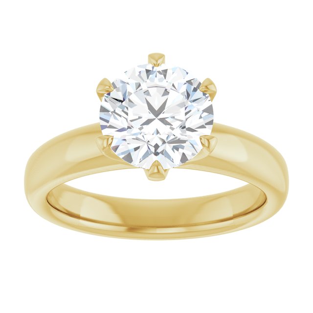 14K yellow gold 2CT Round Diamond Egagement Ring Setting variant--Round variant--2CT variant--14K-yellow-gold