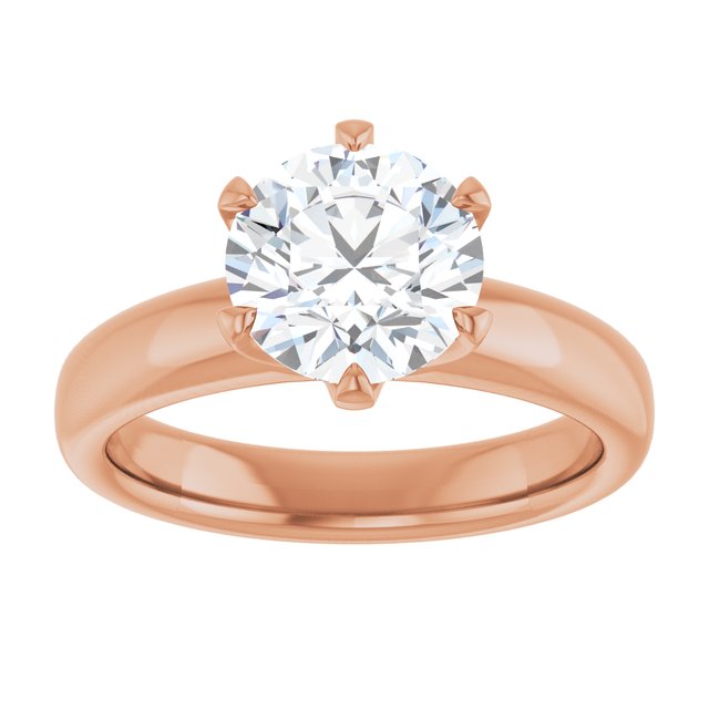14K rose gold 2CT Round Diamond Egagement Ring Setting variant--Round variant--2CT variant--14K-rose-gold