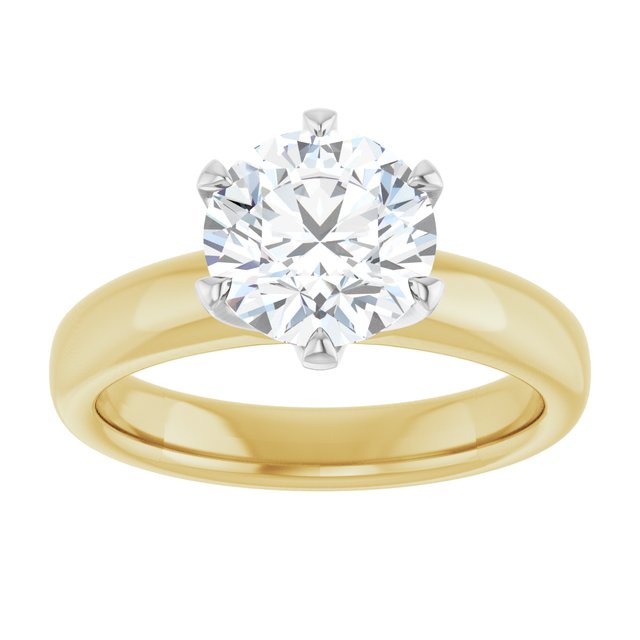 14K yellow/white gold 2CT Round Diamond Egagement Ring Setting/white-gold/white-gold variant--Round variant--2CT variant--14K-yellow/white-gold