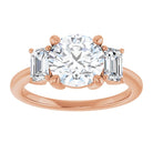 14K Rose 8 mm Round Engagement Ring Mounting 