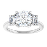 14K White 8 mm Round Engagement Ring Mounting variant--Round variant--3CT variant--14K-white-gold