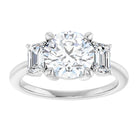 14K White 8 mm Round Engagement Ring Mounting 