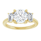 14K Yellow 8 mm Round Engagement Ring Mounting variant--Round variant--3CT variant--14K-yellow-gold