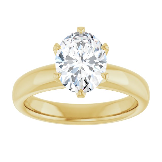14K yellow gold 1.5CT Oval Diamond Egagement Ring Setting/2-CT.5CT variant--Oval variant--1.5CT variant--14K-yellow-gold