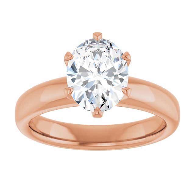 14K rose gold 1.5CT Oval Diamond Egagement Ring Setting/2-CT.5CT variant--Oval variant--1.5CT variant--14K-rose-gold