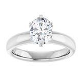 14K white gold 1CT Oval Diamond Egagement Ring Setting variant--Oval variant--1CT variant--14K-white-gold