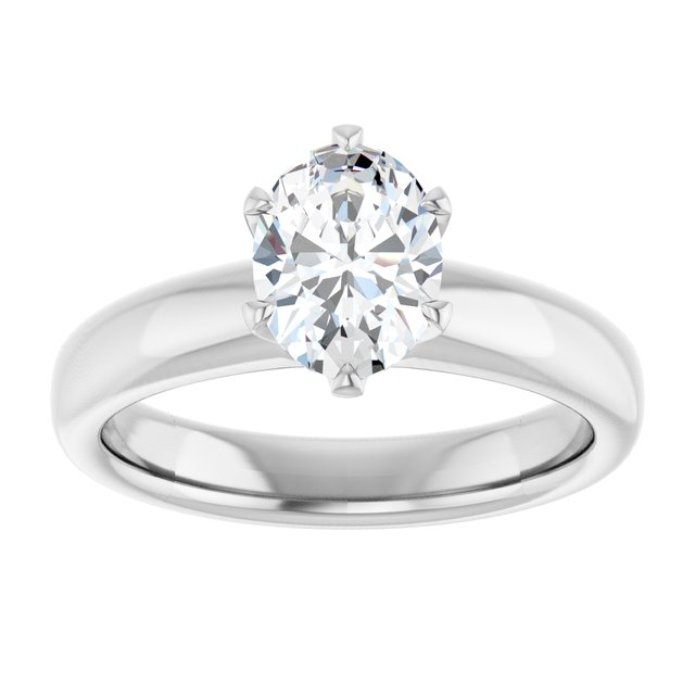 14K white gold 1CT Oval Diamond Egagement Ring Setting variant--Oval variant--1CT variant--14K-white-gold