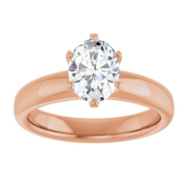 14K rose gold 1CT Oval Diamond Egagement Ring Setting variant--Oval variant--1CT variant--14K-rose-gold