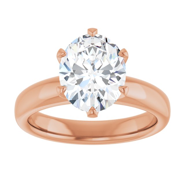 14K rose gold 2CT Oval Diamond Egagement Ring Setting variant--Oval variant--2CT variant--14K-yellow-gold