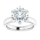 14K white gold 3 CT Round Diamond Egagement Ring Setting