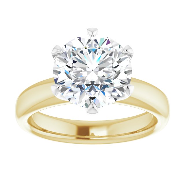 14K yellow/white gold 3CT Round Diamond Egagement Ring Setting/white-gold/white-gold variant--Round variant--3CT variant--14K-yellow/white-gold