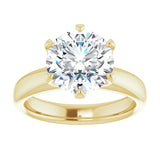 14K yellow gold 3CT Round Diamond Egagement Ring Setting variant--Round variant--3CT variant--14K-yellow-gold
